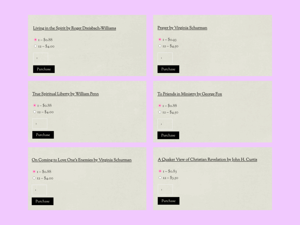 Screenshots of various items from the Tract Association store, priced as low as 88 cents.